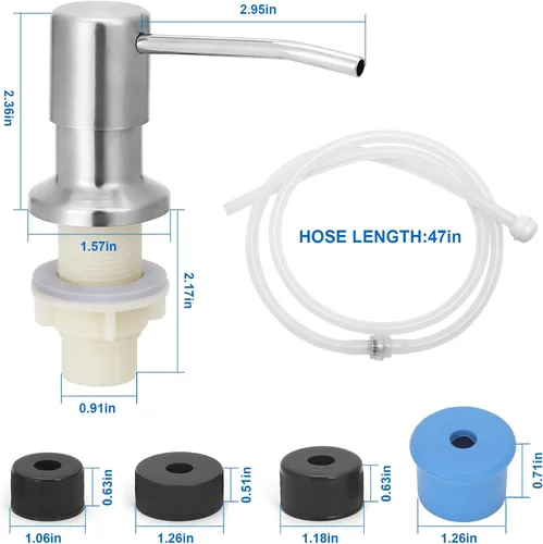 Miniatura 2 de Dispensador de jabón para fregadero integrado, dispensador de jabón para fregadero de cocina, dispensador de jabón inoxidable para fregadero