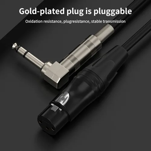 Miniatura 2 de TRS de ángulo recto de 0.250 in a XLR hembra, ángulo recto TRS de 1/4 pulgadas a XLR hembra de 3 pines, para altavoces, escenario, DJ y más