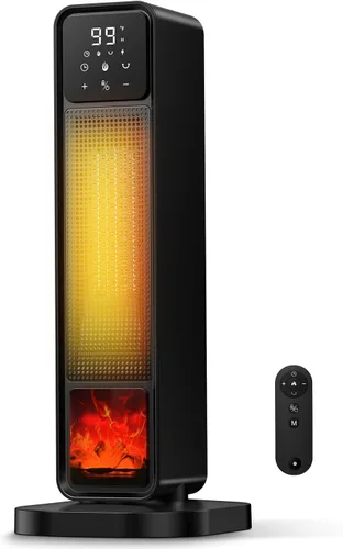 Calentador de espacio 2026, calentador portátil de 1500 W con control remoto, calentador eléctrico de calefacción silenciosa para interiores, calor