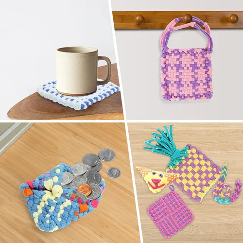 Miniatura 7 de 1200 piezas de bucles para telar de tejido de 12 colores para agarraderas de 7 pulgadas, nailon duradero, proyectos de manualidades DIY para bucles