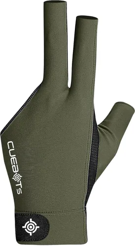 Guantes de piscina para mano izquierda, guantes de billar de 3 dedos, control de taco de baja fricción, malla transpirable y ajuste ajustable, Oliva