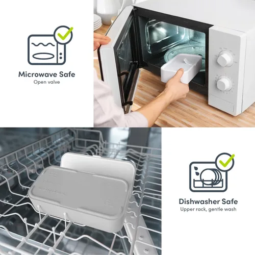 Miniatura 5 de Monbento - Caja Bento Adulto MB Original con diseño de fresa - 2 Compartimentos a Prueba de Fugas - Lonchera Apilable Ideal para Rosa