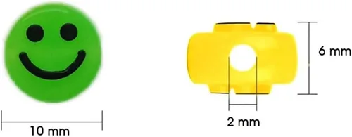 Miniatura 2 de Amaney - 480 cuentas de cara sonriente de 24 colores, 0.394 pulgadas, cuentas espaciadoras acrílicas grandes para joyas, pulseras, aretes, collares