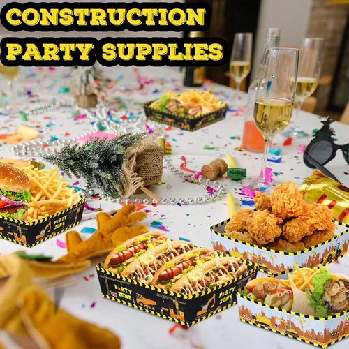 Miniatura 6 de Mifoci 48 bandejas grandes de construcción de 5 libras, bandejas para servir para fiestas de cumpleaños, suministros para nachos, botes