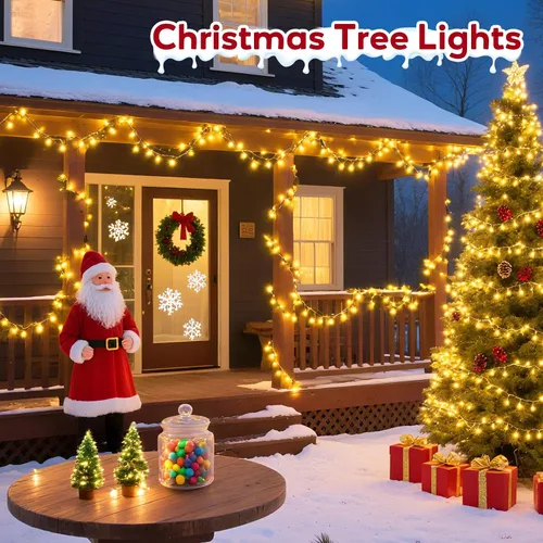 Miniatura 9 de Hishine Luces de Navidad de 49 pies, 1000 luces LED para exteriores, tira de luces para interiores, 8 modos, impermeable, enchufable, luz de árbol
