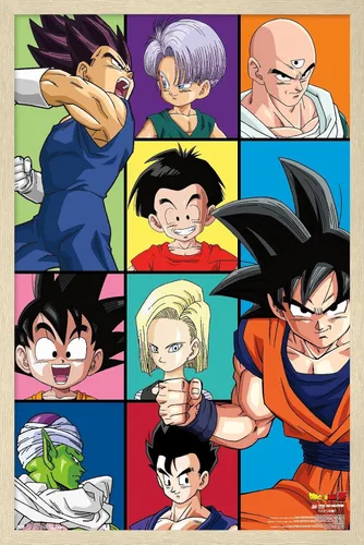 Miniatura 7 de Trends International Dragon Ball Z - Póster de pared con cuadrícula, 22.375 x 34 pulgadas, versión enmarcada de madera de granero