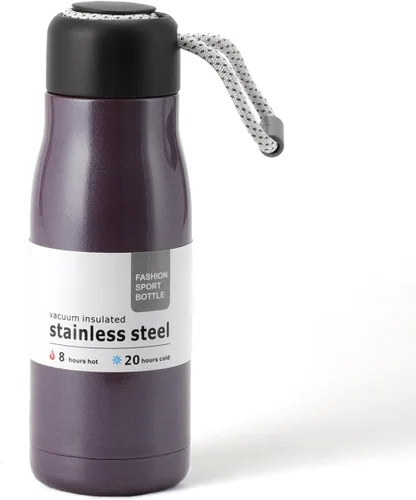 Miniatura 21 de Botella de agua pequeña de 12 onzas, botella de agua aislada Dusgut, de acero inoxidable, con tapa portátil de boca ancha, azul Fuerza Aérea Azul
