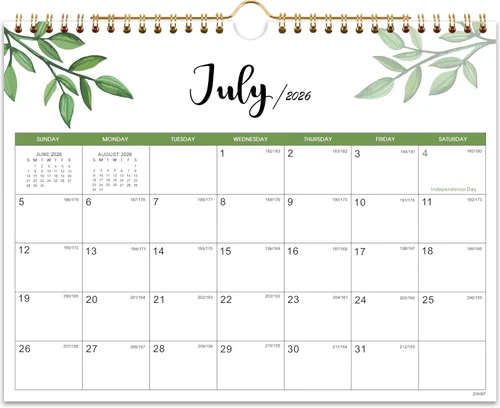 Calendario 2026-2027 – Calendario de pared 2026-2027, julio 2026 – diciembre 2027, 11 x 8.5 pulgadas, 18 calendarios mensuales pequeños 2027 con