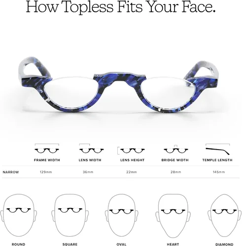 Miniatura 4 de eyebobs - Topless Gafas de lectura prémium para hombres y mujeres Marco de medio borde Disponible en 0.0x - 4.0x