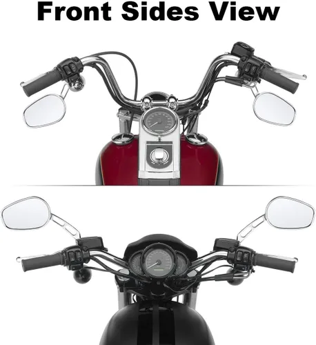 Miniatura 2 de TCMT Espejos retrovisores para motocicleta Harley Sportster XL1200 883 Softail Deluxe VRSCAW V-ROD Fat Bob Street Bob Dyna Touring Road King Road