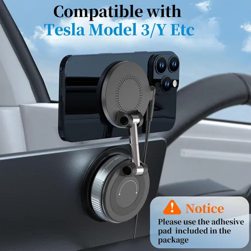 Miniatura 9 de PlusAcc Soporte magnético de teléfono al vacío para automóvil, soporte de teléfono con ventosa para MagSafe, soporte magnético fuerte giratorio