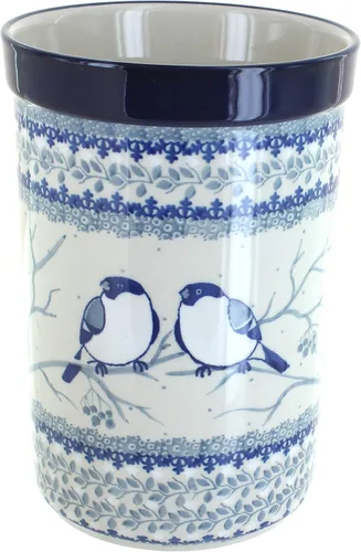 Miniatura 4 de Blue Rose - Tarro de utensilios de cerámica polaca Blue Posy - 7.75 x 5.5 pulgadas - Almacenamiento perfecto para encimera para cucharas, espátulas