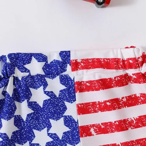Miniatura 3 de Traje de verano para niñas, para el 4 de julio, para bebé, Día de la Independencia, estampado de cabeza de vaca (blanco, 18-24 meses)