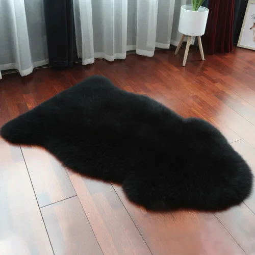 Miniatura 2 de IRIWOOL Alfombra Premium de Piel de Oveja Genuina Real de Australia, Piel Natural de Cordero Esponjosa de Lujo para Área de Asiento, Fundas