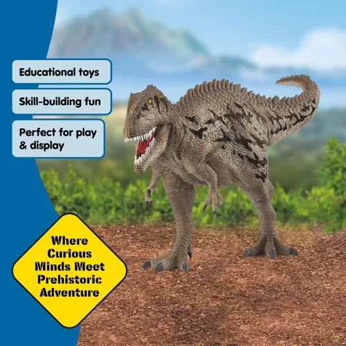 Miniatura 7 de Schleich Dinosaurios - Juguete realista de dinosaurio Carcharodontosaurus de 13 pulgadas. Figura de acción detallada de dinosaurio con mandíbula