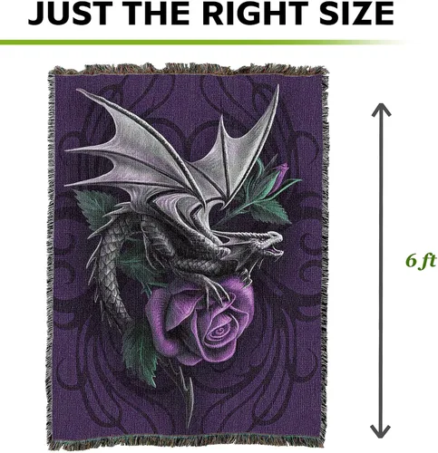 Miniatura 4 de Pure Country Weavers Anne Stokes - Manta de belleza de dragón de la colección Age of Dragons – Manta de fantasía para regalo tejida de algodón