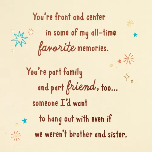 Miniatura 3 de Hallmark Tarjeta de cumpleaños para hermano de hermana (Cheers to You)