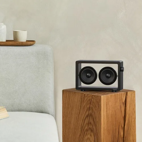 Miniatura 7 de JAYINE Altavoz Bluetooth portátil de casete, altavoces minimalistas de 16 W, Bluetooth inalámbrico potente, sonido potente HD y amplia Negro