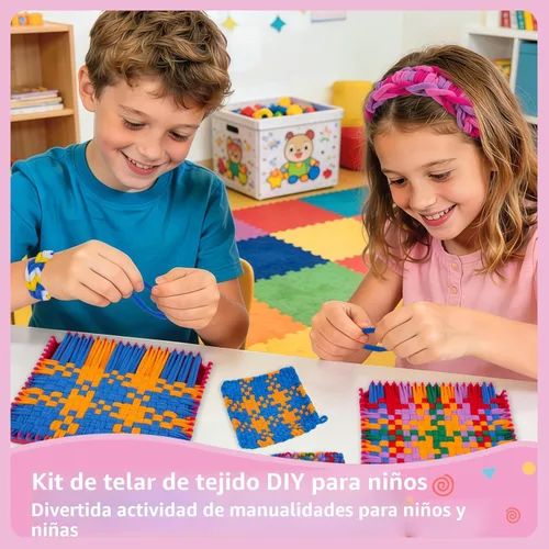 Miniatura 2 de PREBOX Kit de Telar de Tejer, Juguetes para Niños y Adultos, Aros para Agarraderas, Manualidades para Niñas de 6, 7, 8, 9, 10, 11, 12 Años, Telar
