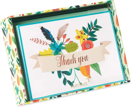Miniatura 4 de Papyrus Tarjetas de agradecimiento con sobres, pancarta floral (12 unidades)