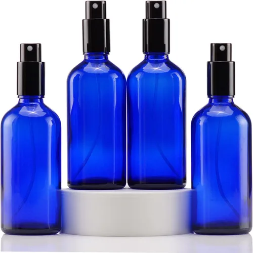Miniatura 22 de YIZHAO Botellas de vidrio ámbar de 1 oz, con pequeño aerosol de niebla fina, tapa de metal, recargable para aceite esencial, viajes, limpieza