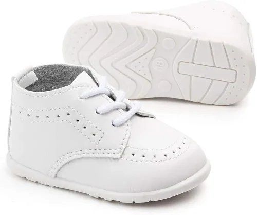 Meckior Mocasines clásicos de piel sintética para niños y niñas, zapatos de vestir Oxford para niños y niñas, zapatos de vestir planos para caminar