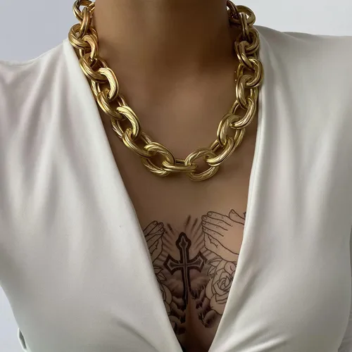 Miniatura 7 de MJartoria Collar de oro en capas para mujer, chapado en oro de 14 quilates, collar de cadena delicada, cadena de serpiente, cadena de clip
