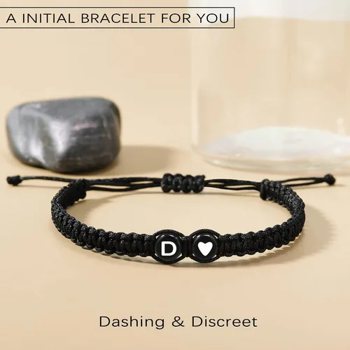 Miniatura 3 de Btysun Pulseras con iniciales para mujeres, adolescentes, niñas, mejores amigas, regalos de cumpleaños, graduación, ajustable, letras A-Z