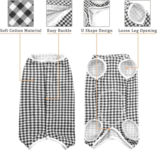 Miniatura 2 de Kuoser - Traje de recuperación quirúrgica para perros y gatos, camiseta para mascotas después de la cirugía para perros, traje de recuperación Rosa