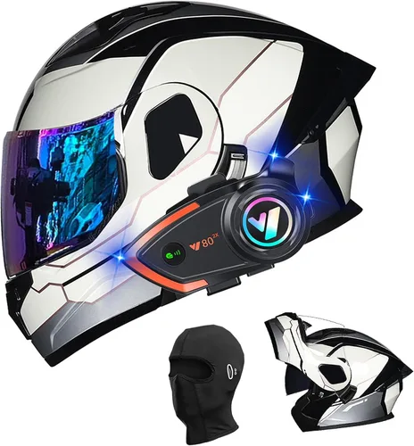 Miniatura 11 de Cascos de motocicleta para hombre, aprobado por DOT, casco de motocicleta de cara completa para adultos, casco de motocicleta con doble visera, D