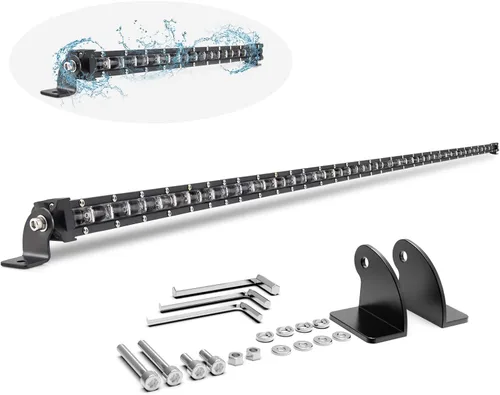 Miniatura 6 de Barra de luz LED sin remaches de 20 pulgadas con DRL verde, luz de conducción todoterreno, hasta 15,000 lúmenes, luz blanca de 6000 K, 1500 pies