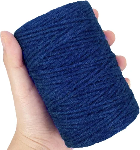 Miniatura 3 de Leecogo - Cuerda de yute azul rey de 2.5mm, 100 metros, cuerda de jardín resistente para manualidades, plantas y proyectos decorativos Azul real