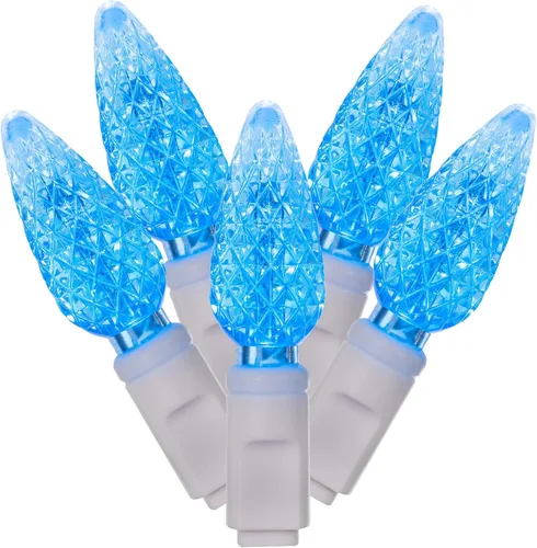 Miniatura 7 de Vickerman X4W8105PBG - Juego de 100 luces LED C6 EC con cable blanco, 4 pulgadas x 34 pies, color blanco frío