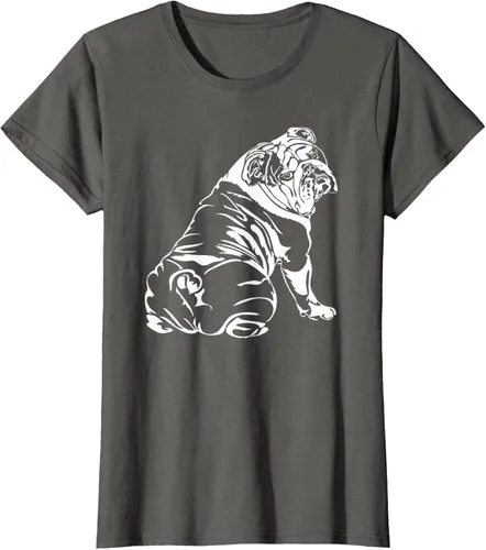 Miniatura 60 de Gracioso Bulldog Inglés playera perro Hund playera regalo, Azul (Heather blue)