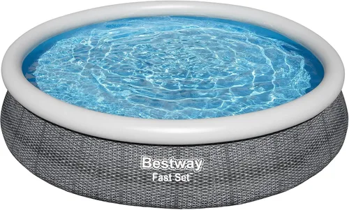 Miniatura 8 de Bestway Kit de piscina inflable redonda de juego rápido (8 x 24 pulgadas) Incluye bomba de filtro de 330 galones