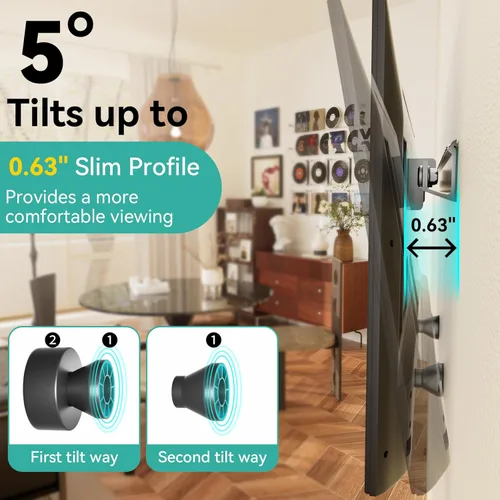Miniatura 2 de Auoace Soporte de pared para TV sin taladro para televisores de 22 a 55 pulgadas, soporte de TV inteligente para pared con inclinación de hasta 5°