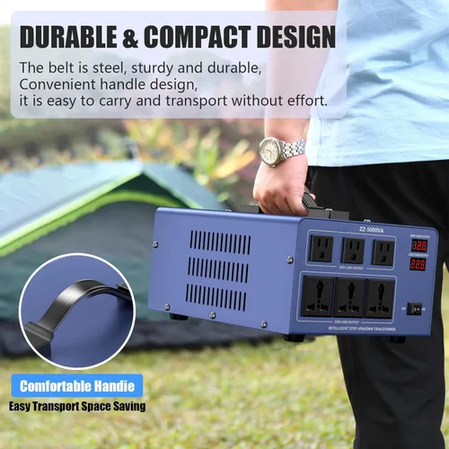 Miniatura 6 de Transformador Automático Convertidor de Voltaje de 5000W, Transformador Convertidor de Potencia de Alta Resistencia con Paso Hacia Arriba/Hacia