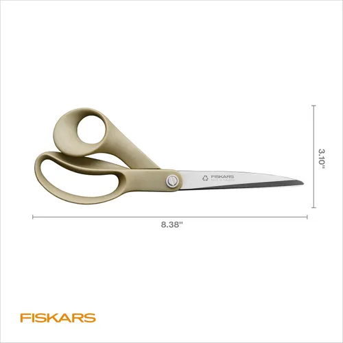 Miniatura 6 de Fiskars Tijeras de tela reciclada de 9 pulgadas - Tijeras de artesanía sostenibles y afiladas para costura - Corte de tela - Beige