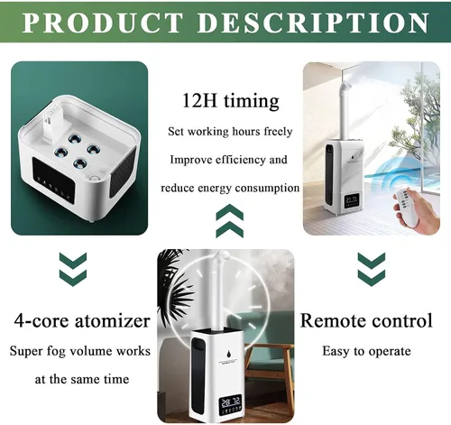 Miniatura 3 de Humidificadores comerciales industriales humidificador de toda la casa 2000sq.ft humidificador de habitación grande 60.9 fl oz/h 23.8L/6.2galones