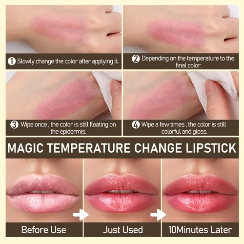 Miniatura 5 de Bálsamo labial de flores, lápiz labial que cambia de color para una sombra rosa perfecta, bálsamo labial de pH único para tus labios, bálsamo