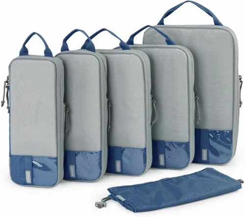 BAGSMART - Juego de 6 cubos de compresión para maletas, juego de 6, 4 y 2, cubos organizadores de viaje, juego de bolsas expandibles, organizadores
