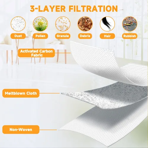 Miniatura 5 de Paquete de 14 bolsas de polvo compatibles con Dreame L10s Ultra, L10s Pro Ultra Heat, robot aspirador D10 Plus Gen 2 – Bolsas de polvo de carbón