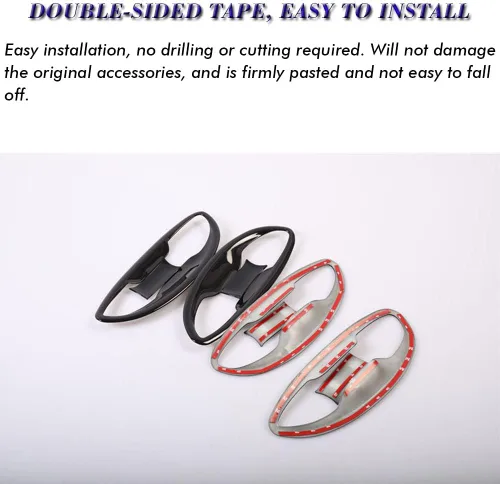 Miniatura 6 de 8 piezas de plástico ABS para exterior de la manija de la puerta, marco de la puerta, accesorios de decoración para Toyota Corolla 2014-2019,