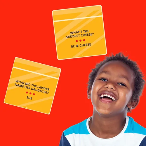 Miniatura 3 de Ridley's 100 tarjetas de broma con queso individuales – Incluye 100 chistes para niños y adultos, chistes divertidos para diversión familiar – Es