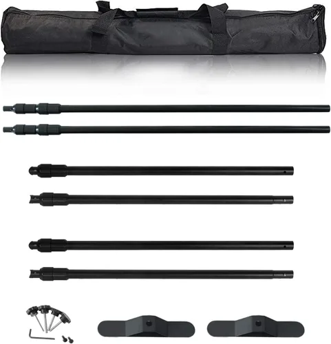 Miniatura 7 de AkTop Kit de Soporte de Banner Telón de Fondo Resistente de 8x8 pies, Escalón de Fotografía Ajustable y Soporte de Repetición para Fiestas, Fondo