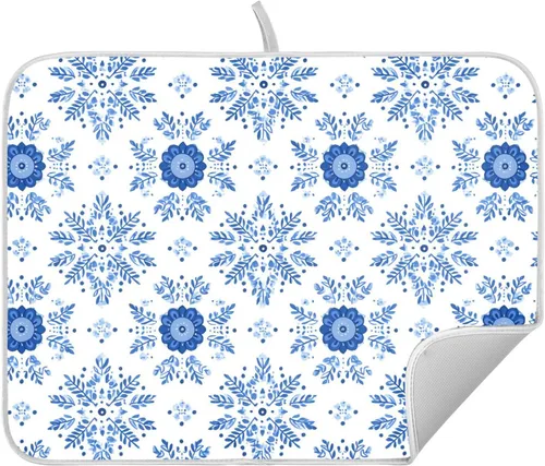 Miniatura 45 de Tapete de secado de platos de hojas de otoño y girasol, almohadilla absorbente de secado rápido, protector para encimera de cocina, 16 x 18 pulgadas