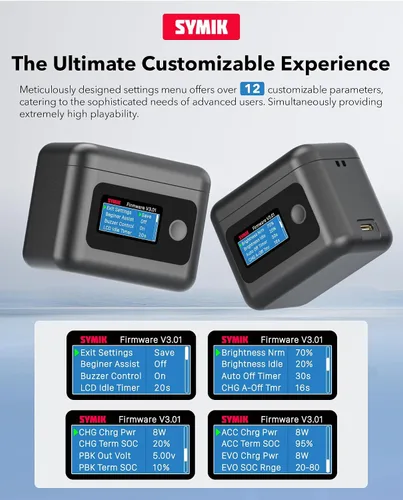 Miniatura 7 de Cargador de batería rápido para Insta360 X4 Air (no para X4), concentrador de cargador bidireccional inteligente de 27 W con pantalla LCD, muestra