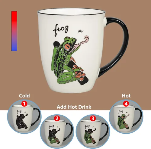 Miniatura 3 de Taza de cerámica que cambia de calor, taza de café divertida para mamá, papá, taza de té de porcelana, regalos para hombres y mujeres, cumpleaños