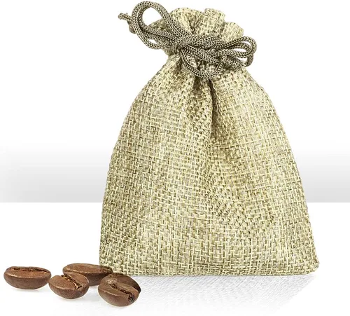 Miniatura 6 de LYSXP 50 bolsas de arpillera con cordón, 3 x 4 pulgadas, color crema, bolsa de regalo, bolsas de joyería para recuerdos de fiesta de boda, Crema 3 x