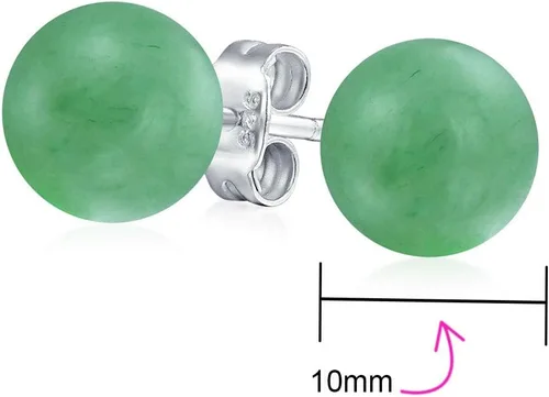 Miniatura 21 de Aretes grandes de plata de ley 925 con piedras preciosas naturales de 0.394 pulgadas para mujeres y adolescentes, variedad de piedras de nacimiento